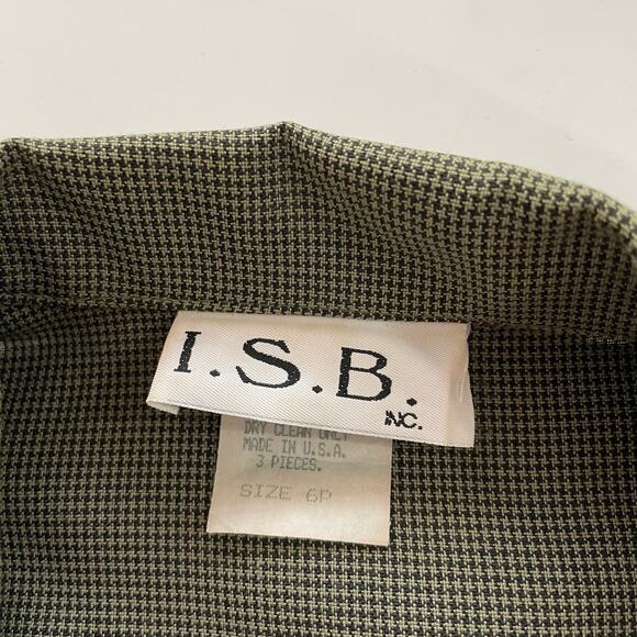 Vintage 80s Double Breasted Blazer 3 Piece Set Womens 6 Petite Houndstooth Retro - Picture 12 of 13